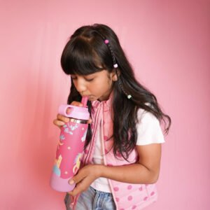 Basil HydraPop 600ml Stainless Steel Water Bottle for Kids | Insulated Hot & Cold Sipper Bottle | Leakproof School Bottle | Pixie Dash