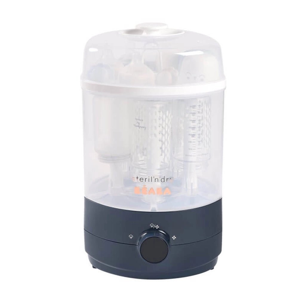 BEABA Steril’n’Dry 2-in-1 Baby Bottle Sterilizer and Dryer | Night Blue | Holds up to 6 Bottles