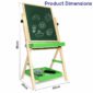 Chanak 2-in-1 wooden easel board with magnetic whiteboard and chalkboard