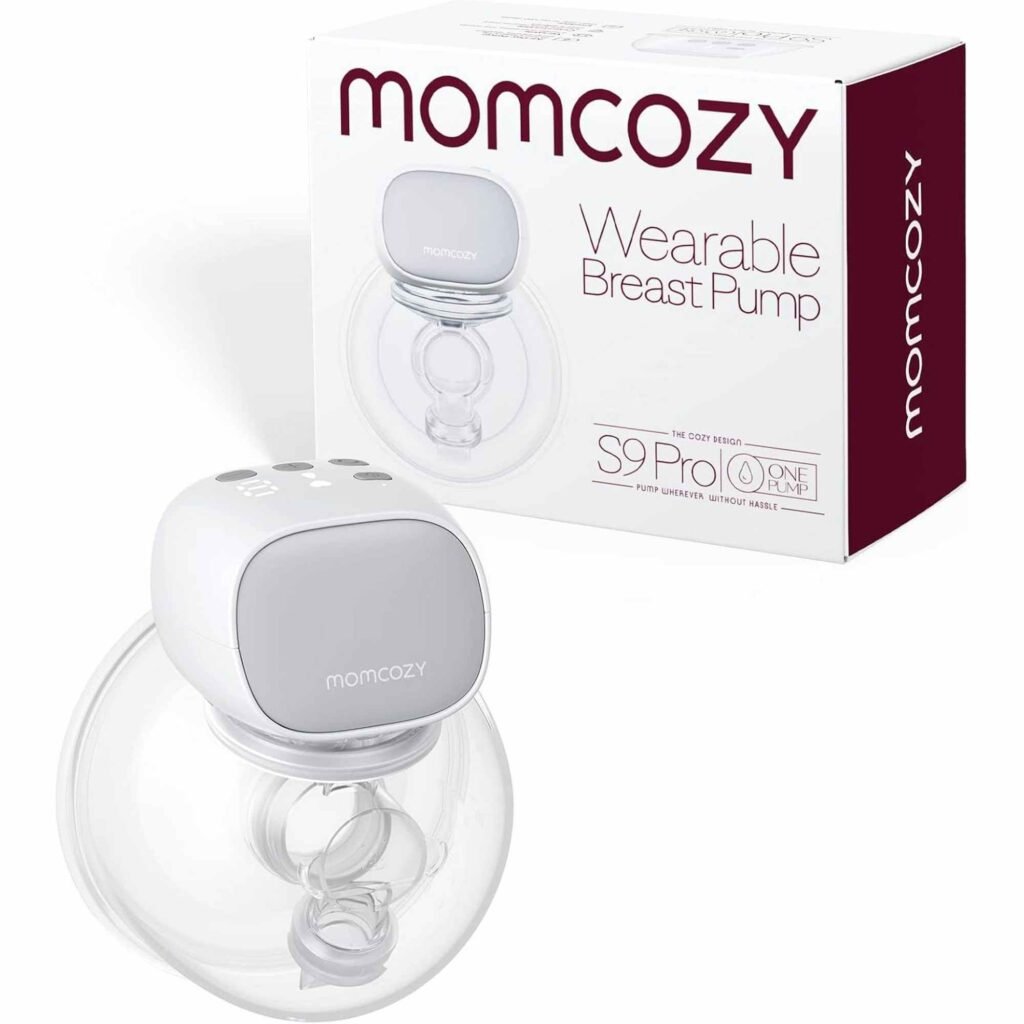 Momcozy S9 Pro Wearable Breast Pump, Hands-Free, 24mm, Grey | LED Display, 2 Modes, 9 Levels, Portable