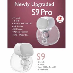 Momcozy S9 Pro wearable hands-free breast pump in grey